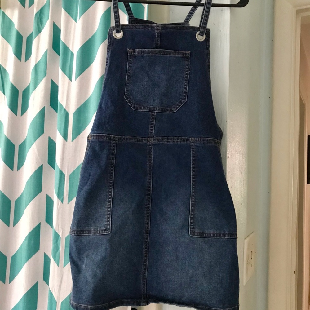 Denim Overall Mini Dress - Picture 6 of 8